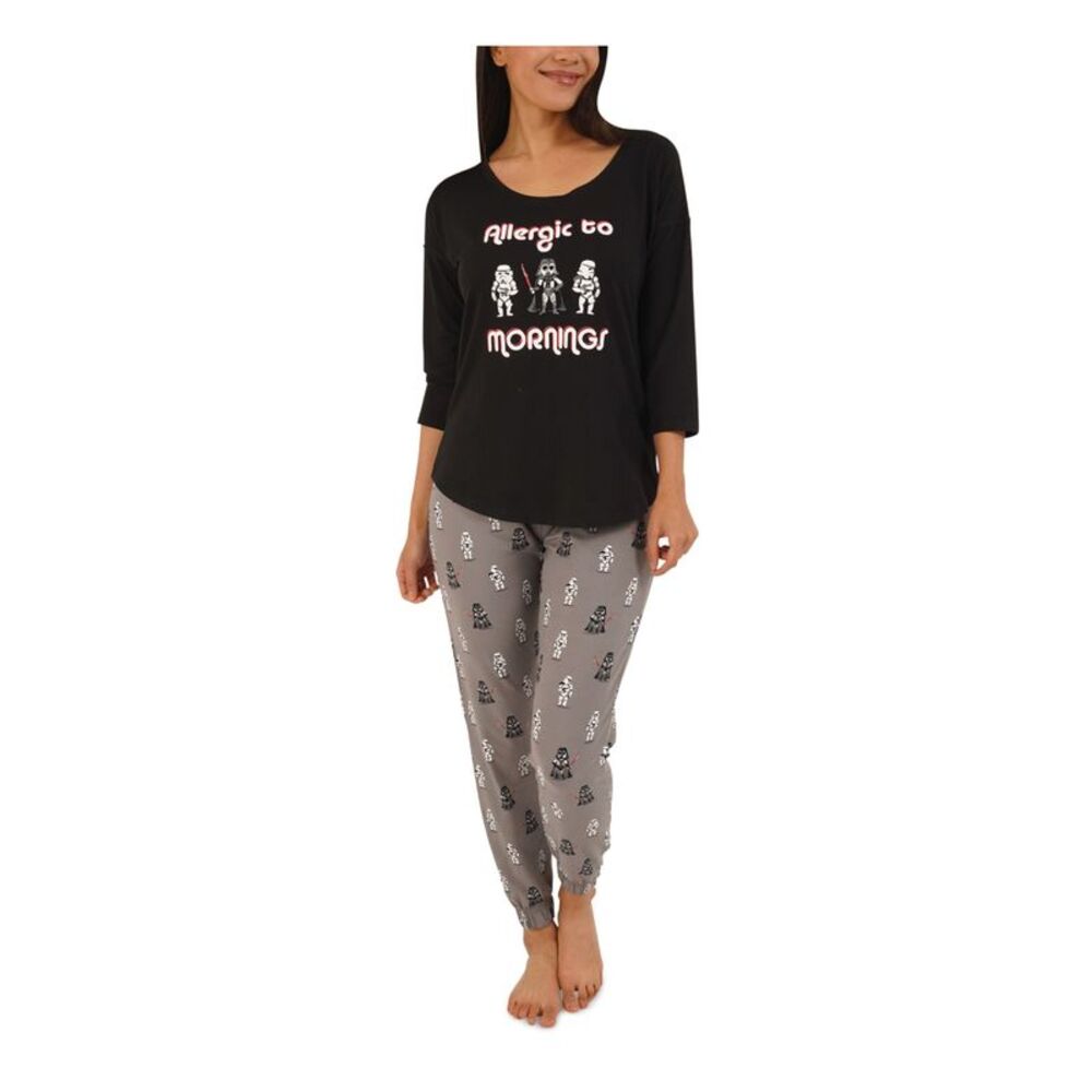 MUNKI MUNKI Intimates Gray Crewneck Curved Hem Sleep Shirt Pajama Top L